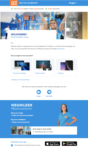 welkom email automation coolblue
